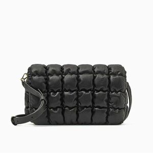 COS black quilted crossbody - leather